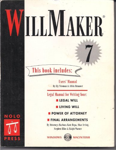 Willmaker 7 (9780873374828) by Barbara Kate Repa; Stephen Elias; Ralph E. Warner; Shae Irving; Stephen Elias; Ralph E. Warner; Shae Irving