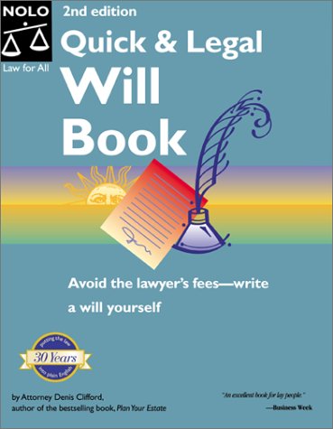 Stock image for The Quick and Legal Will Book for sale by Better World Books