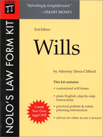 Nolo's Law Form Kit: Wills (9780873376020) by Clifford, Denis; Goldoftas, Lisa