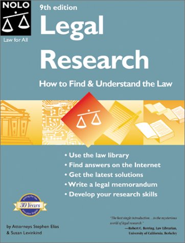 Imagen de archivo de Legal Research : How to Find & Understand the Law (Legal Research) a la venta por Basement Seller 101
