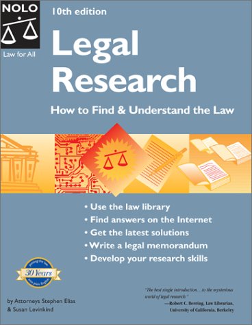 Stock image for Legal Research : How to Find and Understand the Law for sale by Better World Books