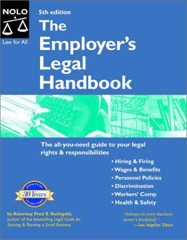 Beispielbild fr The Employer's Legal Handbook zum Verkauf von Better World Books: West