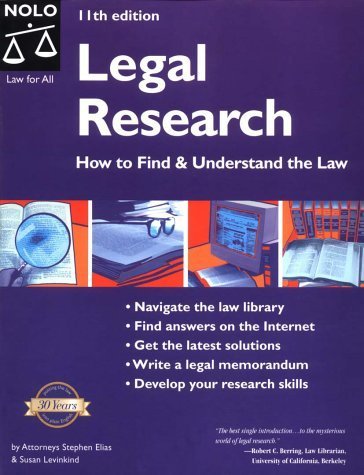 Stock image for Legal Research : How to Find & Understand the Law (Legal Research) for sale by HPB Inc.