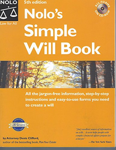 Nolo's Simple Will Book (9780873379397) by Denis Clifford