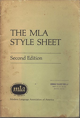 Imagen de archivo de The MLA Style Sheet a la venta por Hawking Books