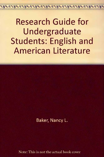 Beispielbild fr Research Guide for Undergraduate Students: English and American Literature zum Verkauf von Robinson Street Books, IOBA