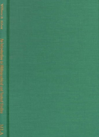 9780873522670: An Introduction to Bibliographical and Textual Studies