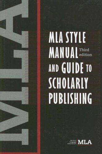 Imagen de archivo de MLA Style Manual and Guide to Scholarly Publishing, 3rd Edition a la venta por SecondSale
