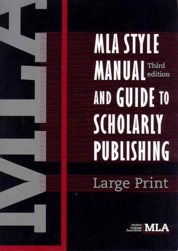 Stock image for MLA Style Manual and Guide to Scholarly Publishing, 3rd Edition for sale by Hippo Books