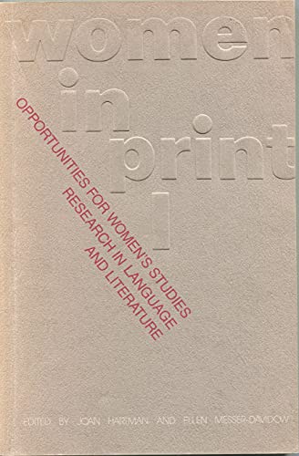 Stock image for Women in Print - One: Opportunities for Women's Studies Research in Language and Literature for sale by HPB-Red