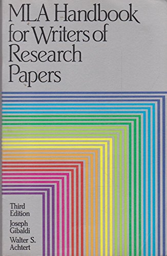 Beispielbild fr MLA Handbook for Writers of Research Papers zum Verkauf von SecondSale