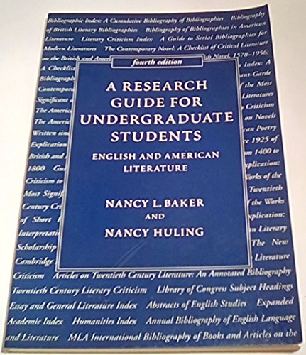Beispielbild fr A Research Guide for Undergraduate Students: English and American Literature zum Verkauf von SecondSale