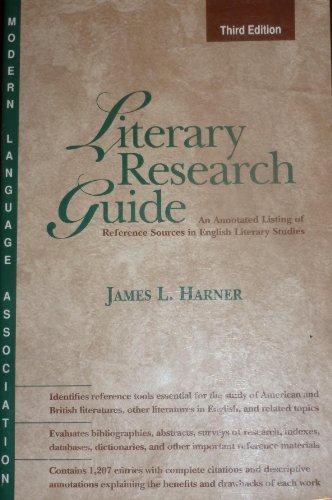 Beispielbild fr Literary Research Guide: An Annotated Listing of Reference Sources in English Literary Studies zum Verkauf von Taos Books