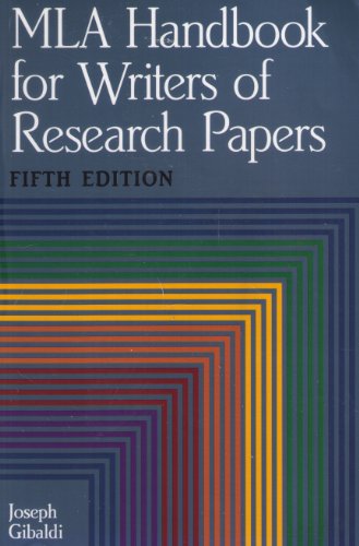 Beispielbild fr MLA Handbook for Writers of Research Papers, Fifth Edition zum Verkauf von SecondSale