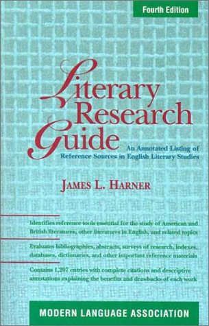 Beispielbild fr Literary Research Guide : An Annotated Listing of Reference Sources in English Literary Studies zum Verkauf von Better World Books
