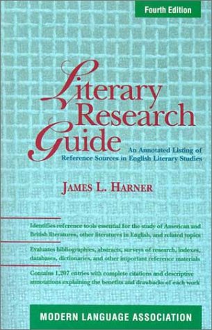 Stock image for Literary Research Guide : An Annotated Listing of Reference Sources in English Literary Studies for sale by Better World Books