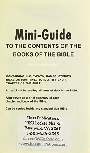 9780873771634: Mini Guide to the Contents of the Books of the Bible