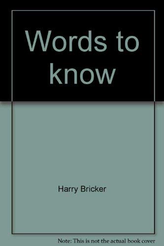 Stock image for Words to Know for sale by Better World Books