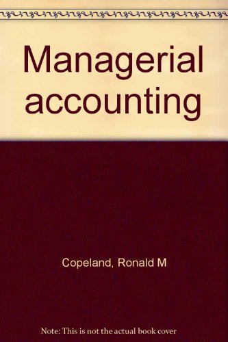 Stock image for Managerial accounting for sale by Irish Booksellers