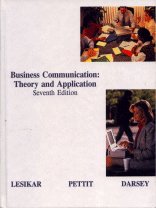 9780873932165: Business Communication: Theory and Application