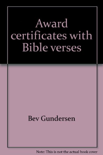9780874035346: Award certificates with Bible verses