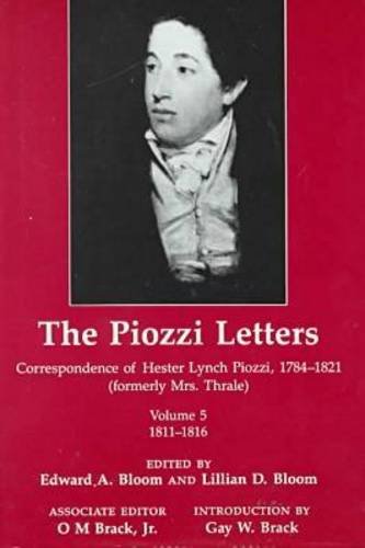 Beispielbild fr The Piozzi Letters V5 Vol. 5 zum Verkauf von Better World Books