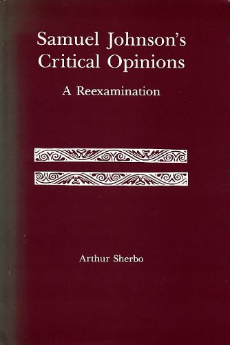 Stock image for Samuel Johnson's Critical Opinions : A Reexamination for sale by Better World Books