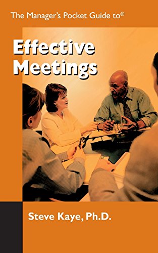Beispielbild fr Manager's Pocket Guide to Effective Meetings zum Verkauf von Better World Books