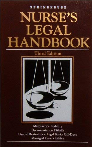 Beispielbild fr Nurses Legal Handbook zum Verkauf von Wonder Book