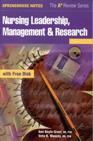 Imagen de archivo de Springhouse Notes: Nursing Leadership, Management & Research [With Window's Compatible Studysmart] a la venta por ThriftBooks-Atlanta