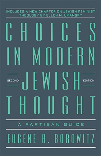 Beispielbild fr Choices in Modern Jewish Thought : A Partisan Guide zum Verkauf von Robinson Street Books, IOBA