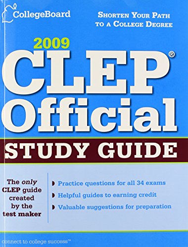 9780874478341: CLEP Official Study Guide 2009