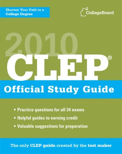 Beispielbild fr CLEP Official Study Guide 2010 zum Verkauf von Better World Books