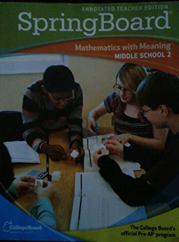Stock image for SpringBoard Mathematics With Meaning Middle School 2 Student Edition for sale by Better World Books