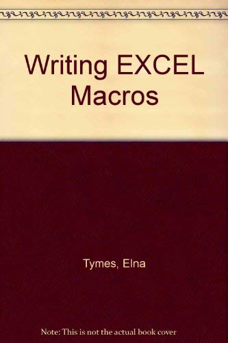Beispielbild fr Writing Excel macros zum Verkauf von Wonder Book