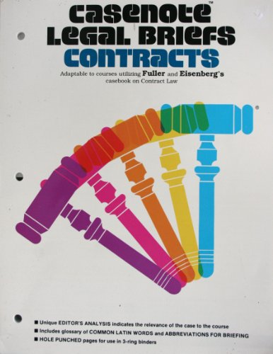 Stock image for Contracts: Fuller & Eisenberg (Casenote Legal Briefs) for sale by HPB-Red