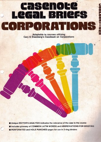 Stock image for Business Organizations/Corporations Keyed to Cary & Eisenberg for sale by ThriftBooks-Dallas