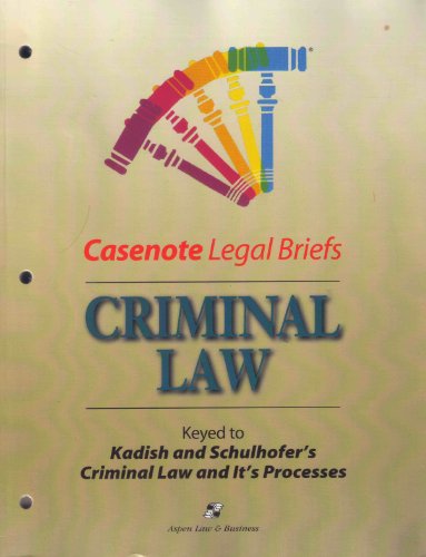 Imagen de archivo de Criminal Law: Kadish & Schulhofer (Casenote Legal Briefs) a la venta por Wonder Book