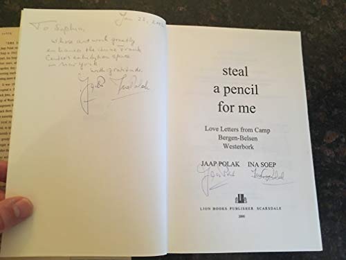 Imagen de archivo de Steal a Pencil for Me: Love Letters from Camp Bergen-Belsen and Westerbork a la venta por Books of the Smoky Mountains