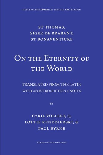 Beispielbild fr On the Eternity of the World [De Aeternitate Mundi] (Medieval Philosophical Texts in Translation, No. 16) zum Verkauf von Wonder Book