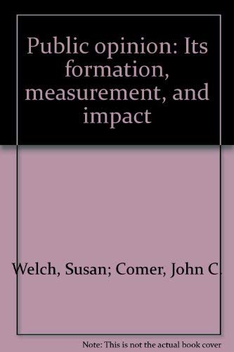 Beispielbild fr Public Opinion: Its Formation, Measurement, and Impact zum Verkauf von RW Books