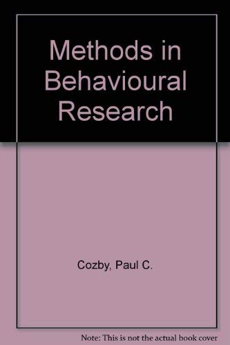 9780874846836: Methods in Behavioural Research