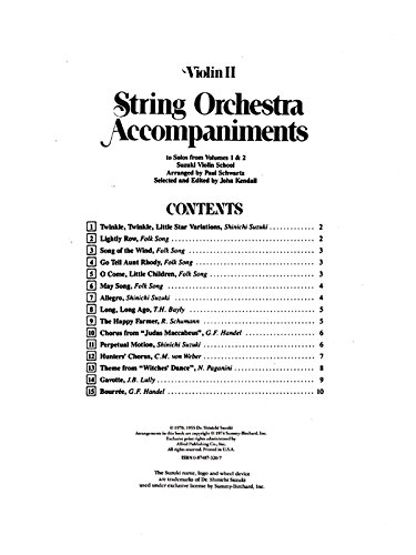 9780874873207: String Orchestra Accompaniments to Solos from Volumes 1 & 2: Violin 2