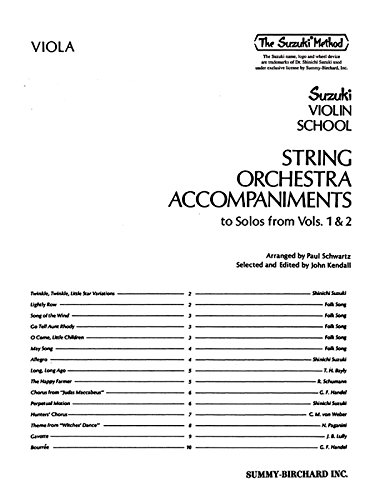 Beispielbild fr String Orchestra Accompaniments to Solos: Viola zum Verkauf von Revaluation Books