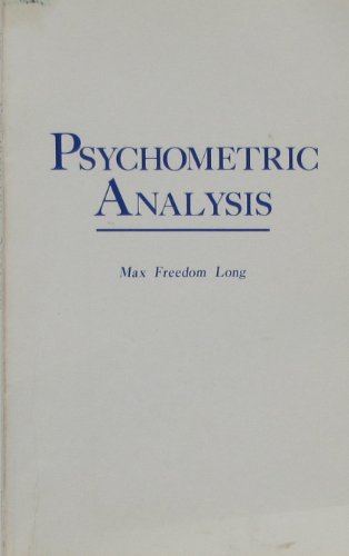 Imagen de archivo de Psychometric Analysis a la venta por Readers Cove Used Books & Gallery