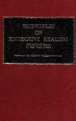 9780875270838: Principles of Emergent Realism: Philosophical Essays of Roy Wood Sellars