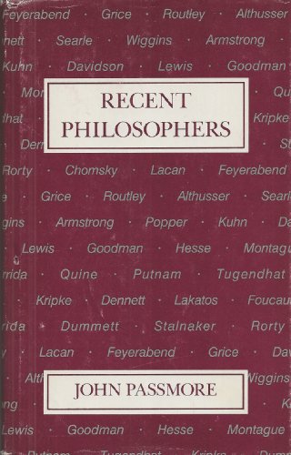 Beispielbild fr Recent Philosophers zum Verkauf von Alphaville Books, Inc.