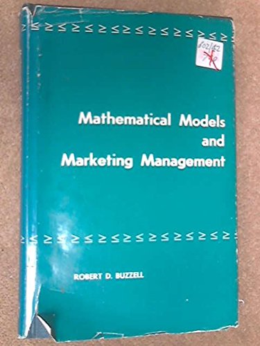Stock image for Mathematical Models and Marketing Management for sale by Basement Seller 101