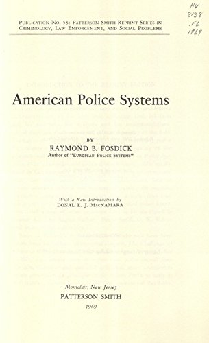 Imagen de archivo de American Police Systems a la venta por Better World Books