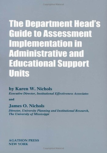 Imagen de archivo de The Department Head's Guide to Assessment in Administrative and Educational Support Units a la venta por Better World Books